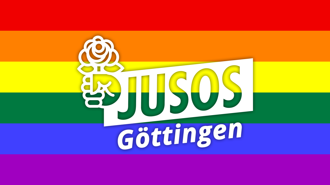 Jusos Göttingen LGBT-Regenbogenflagge